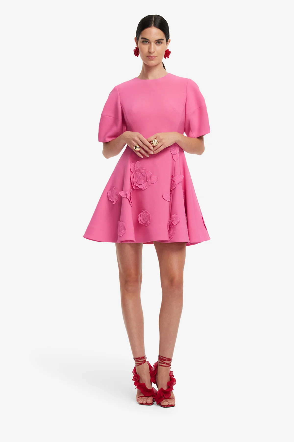Simona Appliqué Mini Dress - Pink - Image 3