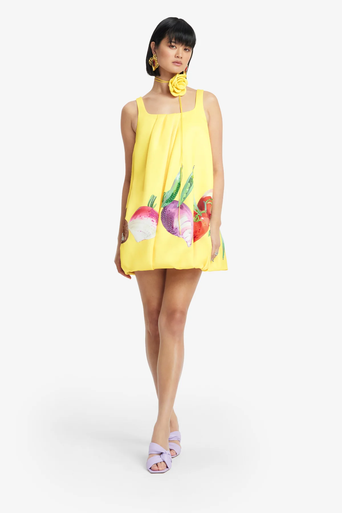 Suki Puff Mini Dress - Harvest Print - Image 3