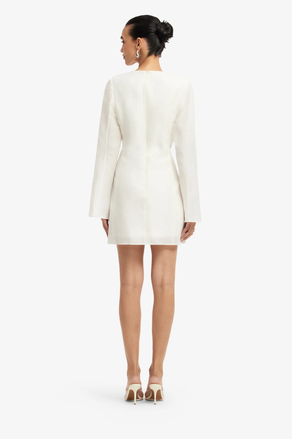 Suzanne Appliqué Bell Sleeve Mini Dress - Snow - Image 5