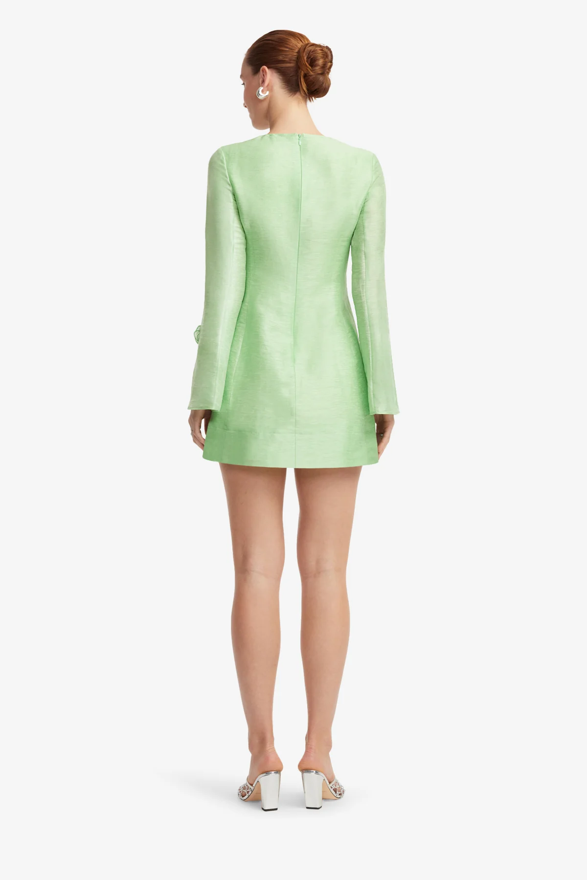 Suzanne Appliqué Long Sleeve Mini Dress - Juniper Green - Image 5
