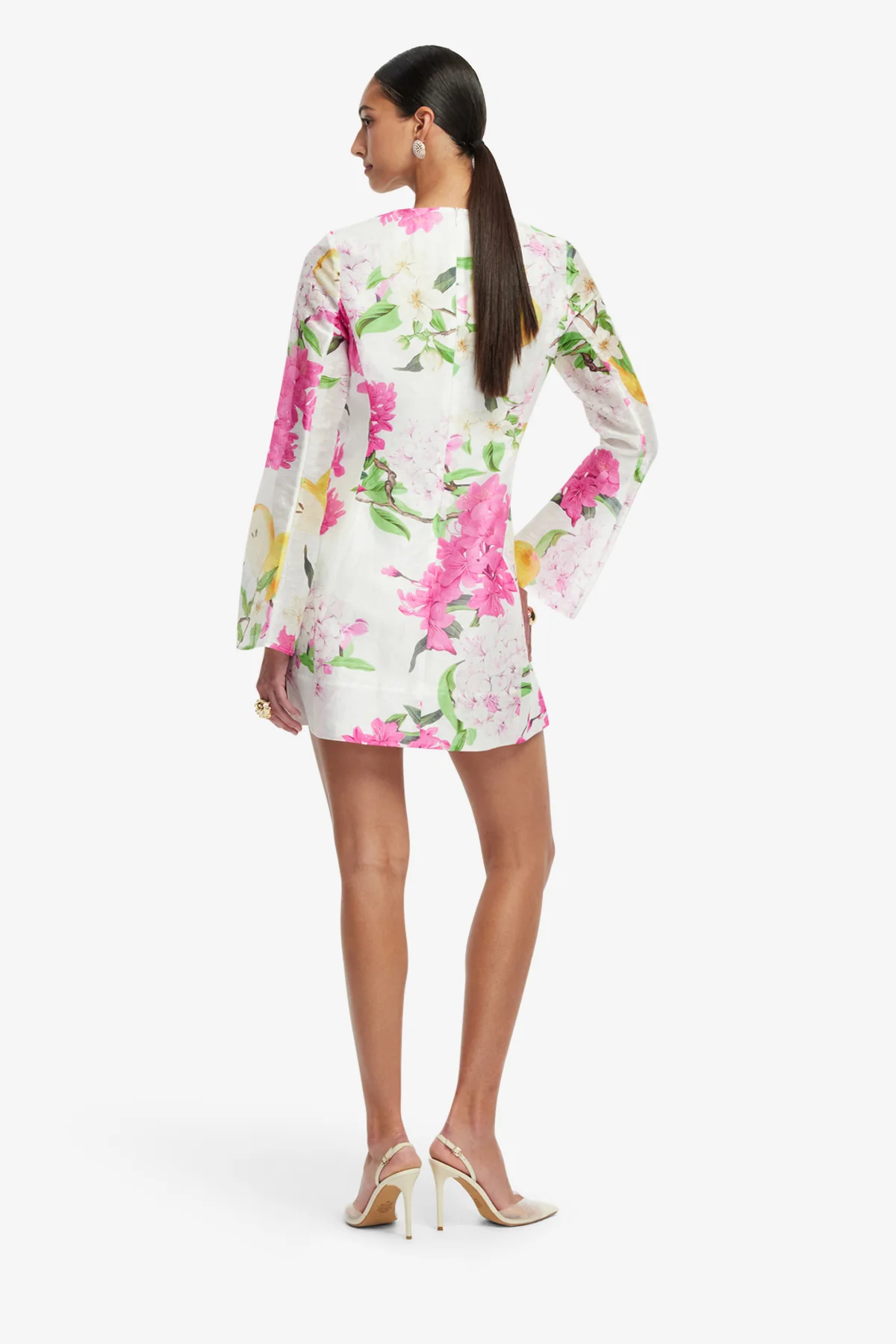 Suzanne Bell Sleeve Mini Dress - Floral Pear Print - Image 5