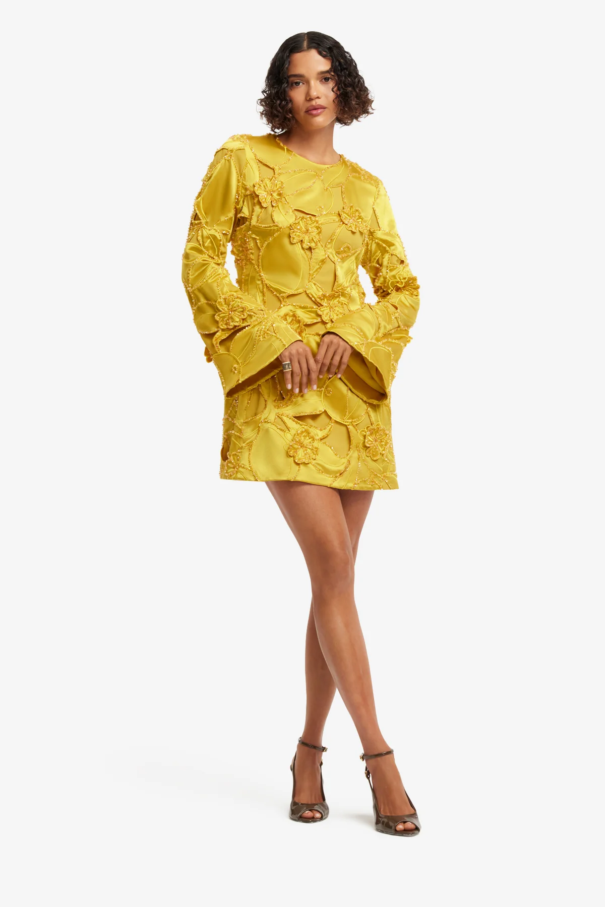 Suzanne Embellished Bell Sleeve Mini Dress - Opulence - Image 3