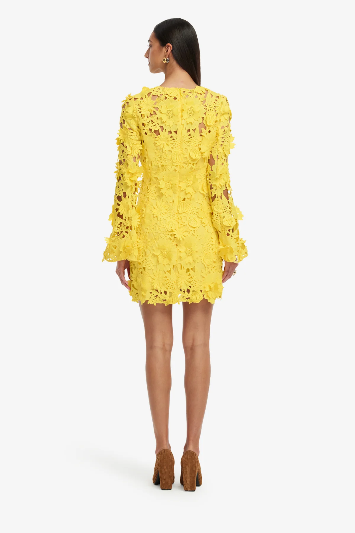 Suzanne Lace Bell Sleeve Mini Dress - Sunshine - Image 5