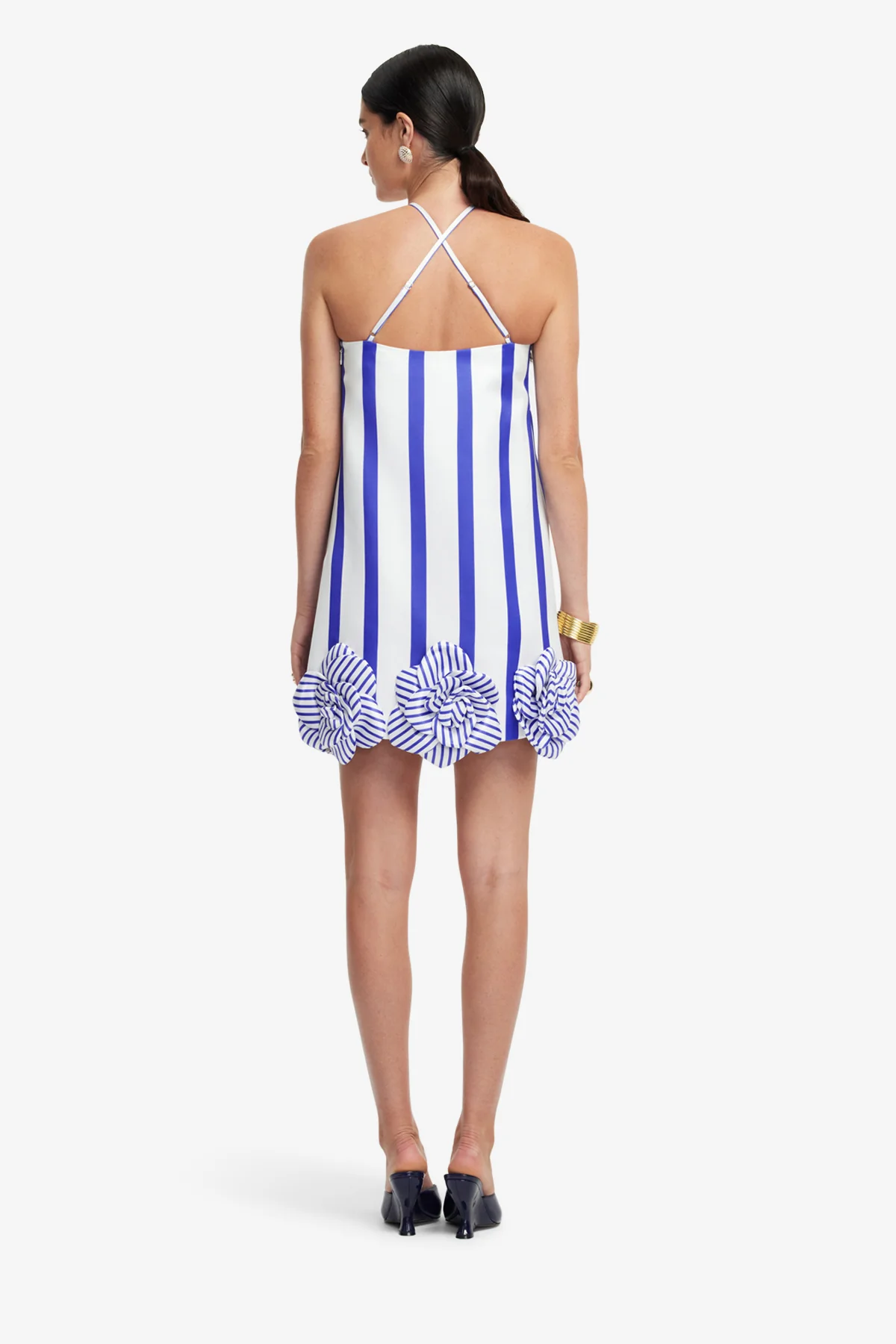 Suzy Striped Halterneck Mini Dress - Navy - Image 5