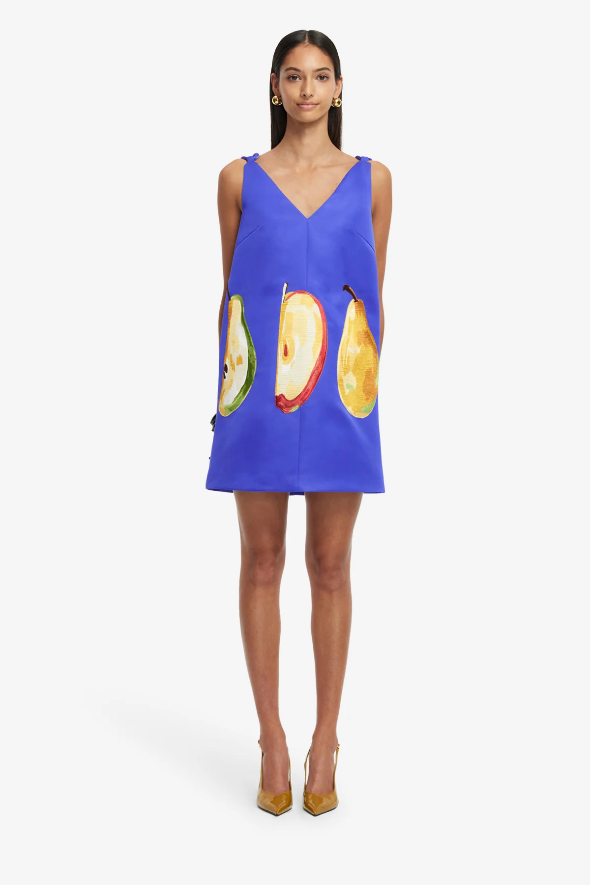 Taylor Embroidered Mini Dress - Pear Print - Image 2