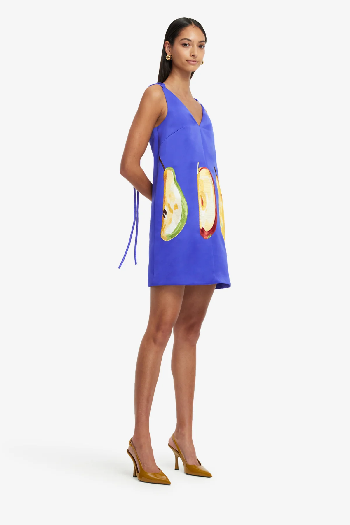 Taylor Embroidered Mini Dress - Pear Print - Image 4