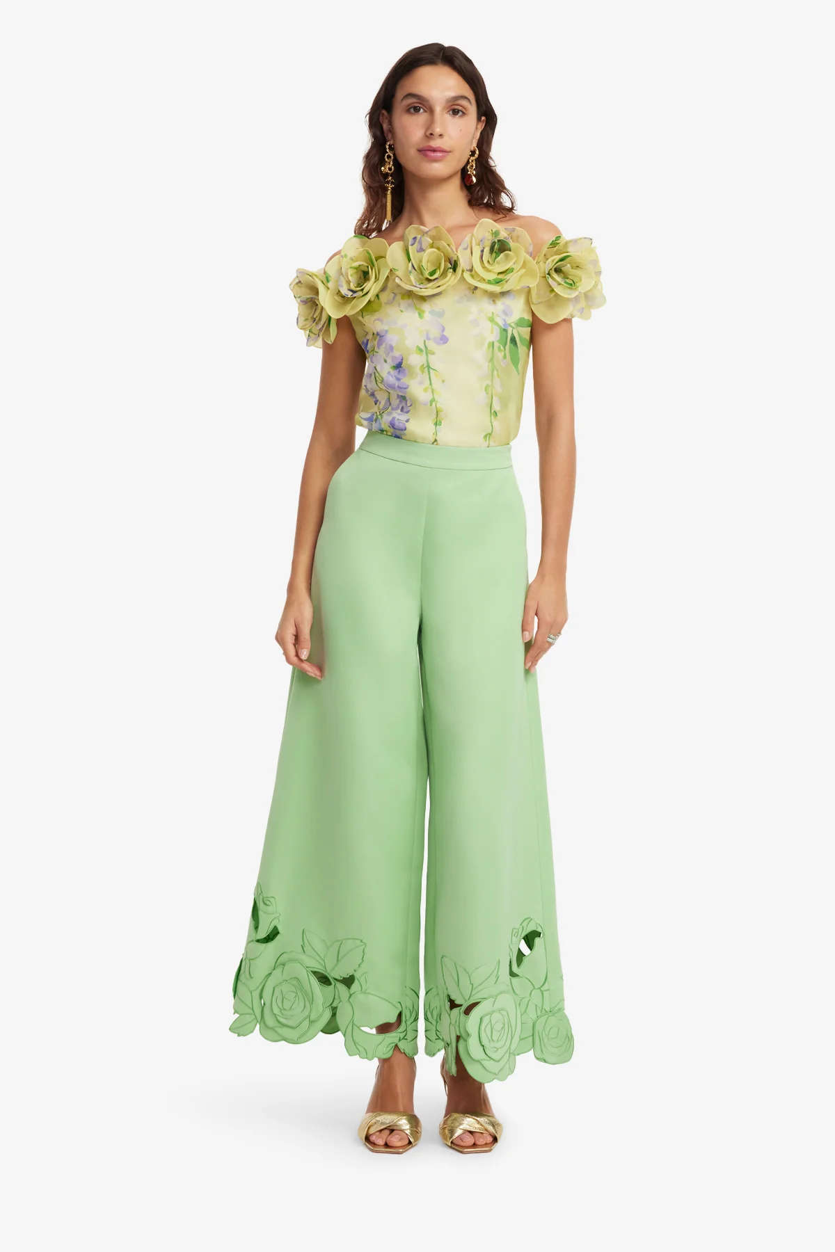 Theodora Appliqué Pants - Juniper Green - Image 3