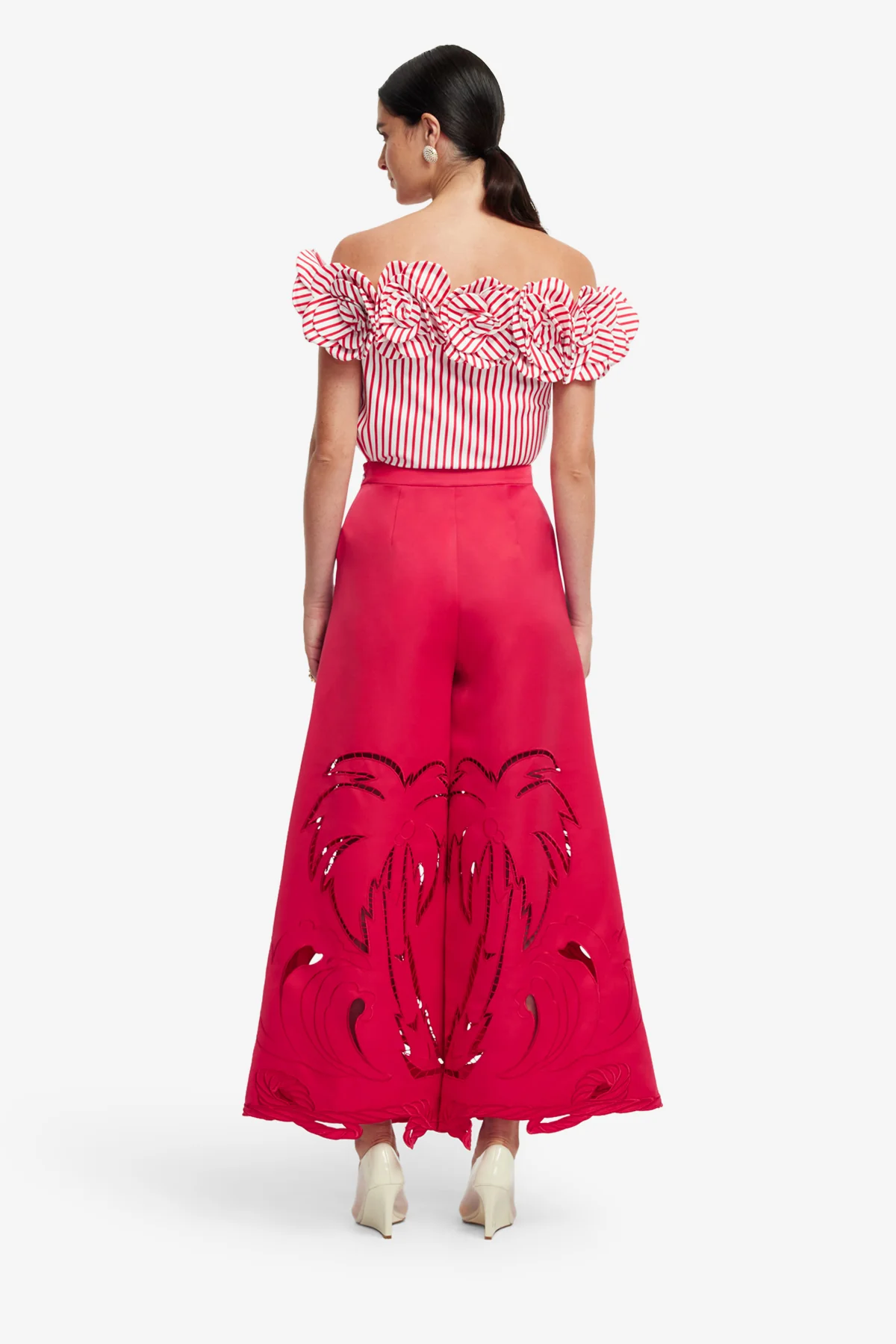 Theodora Palm Pants - Scarlet - Image 4