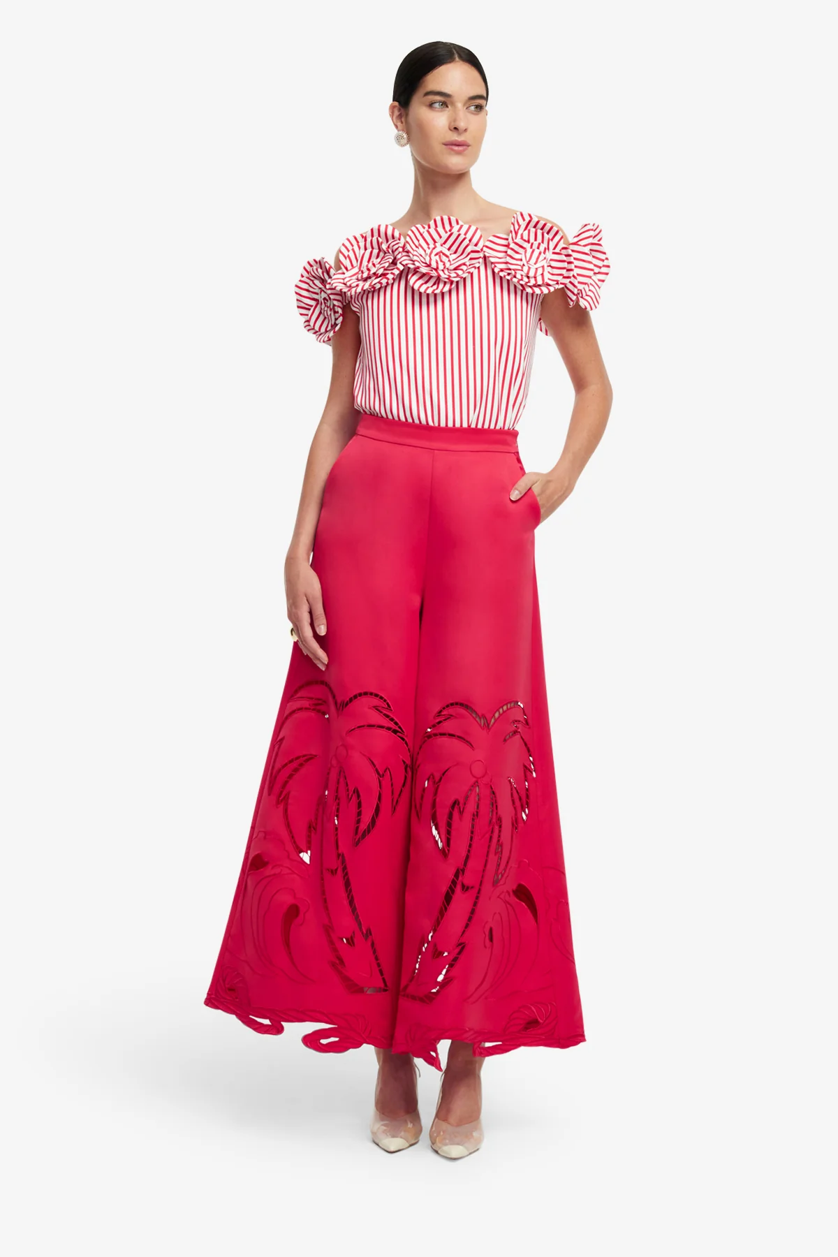 Theodora Palm Pants - Scarlet - Image 5
