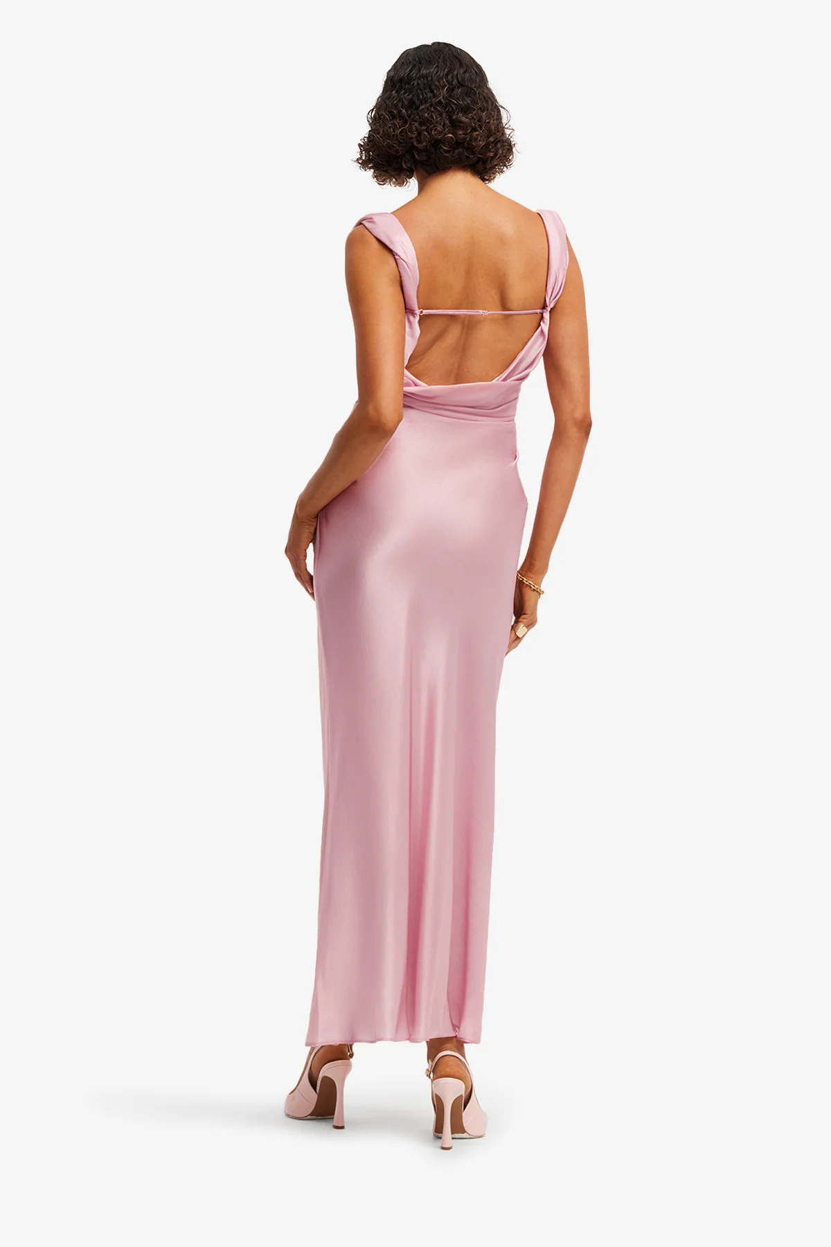 Valentina Maxi Dress - Bouquet Print in Pastel Pink - Image 5