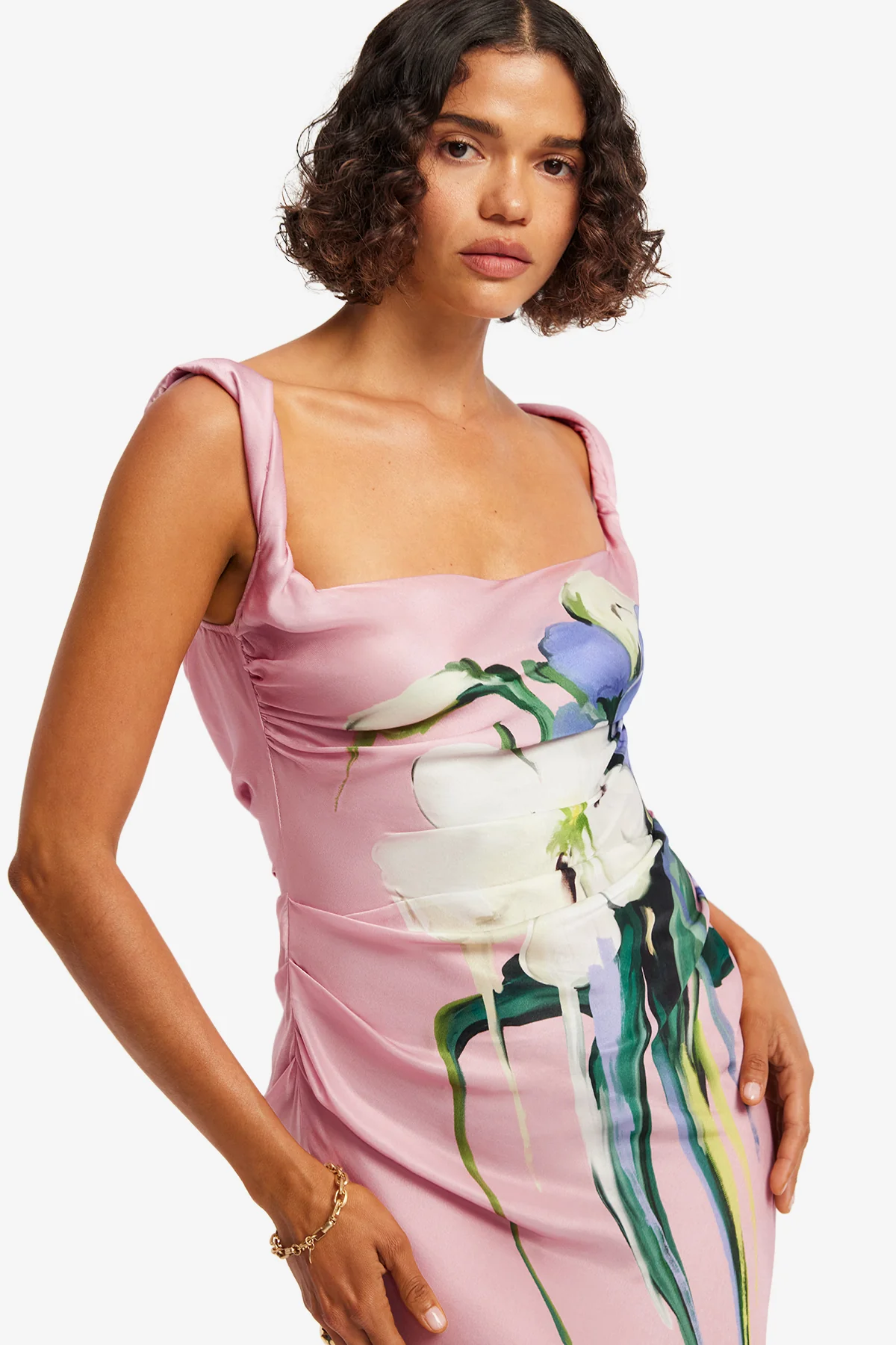 Valentina Maxi Dress - Bouquet Print in Pastel Pink - Image 6