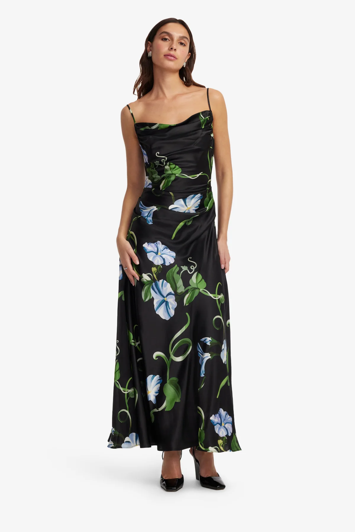 Valentina Maxi Dress - Vine Print in Ebony - Image 3