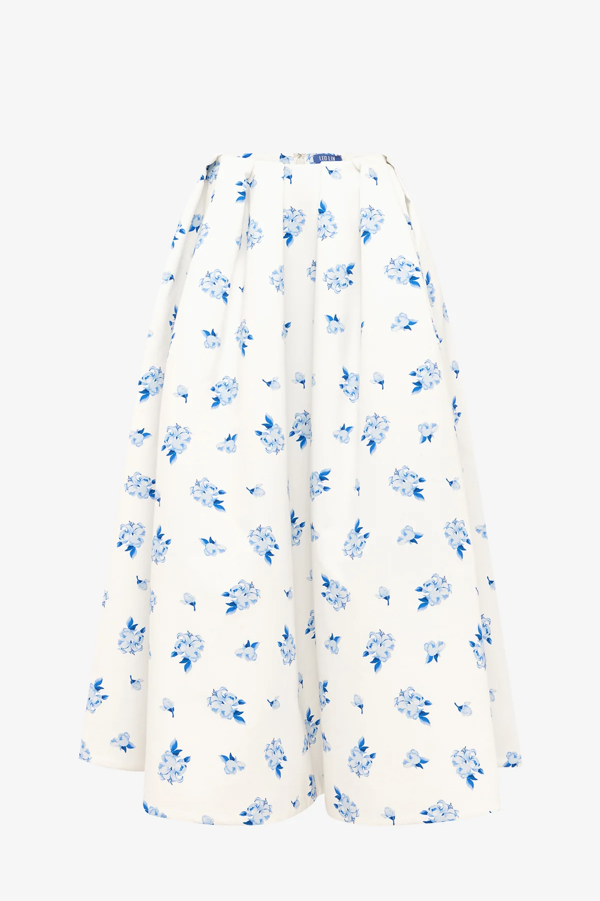 Victoria Puff Maxi Skirt - Ditsy Floral Print in Snow
