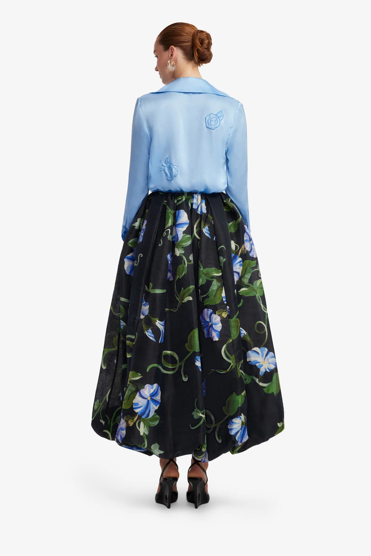 Victoria Puff Maxi Skirt - Vine Print in Ebony - Image 5