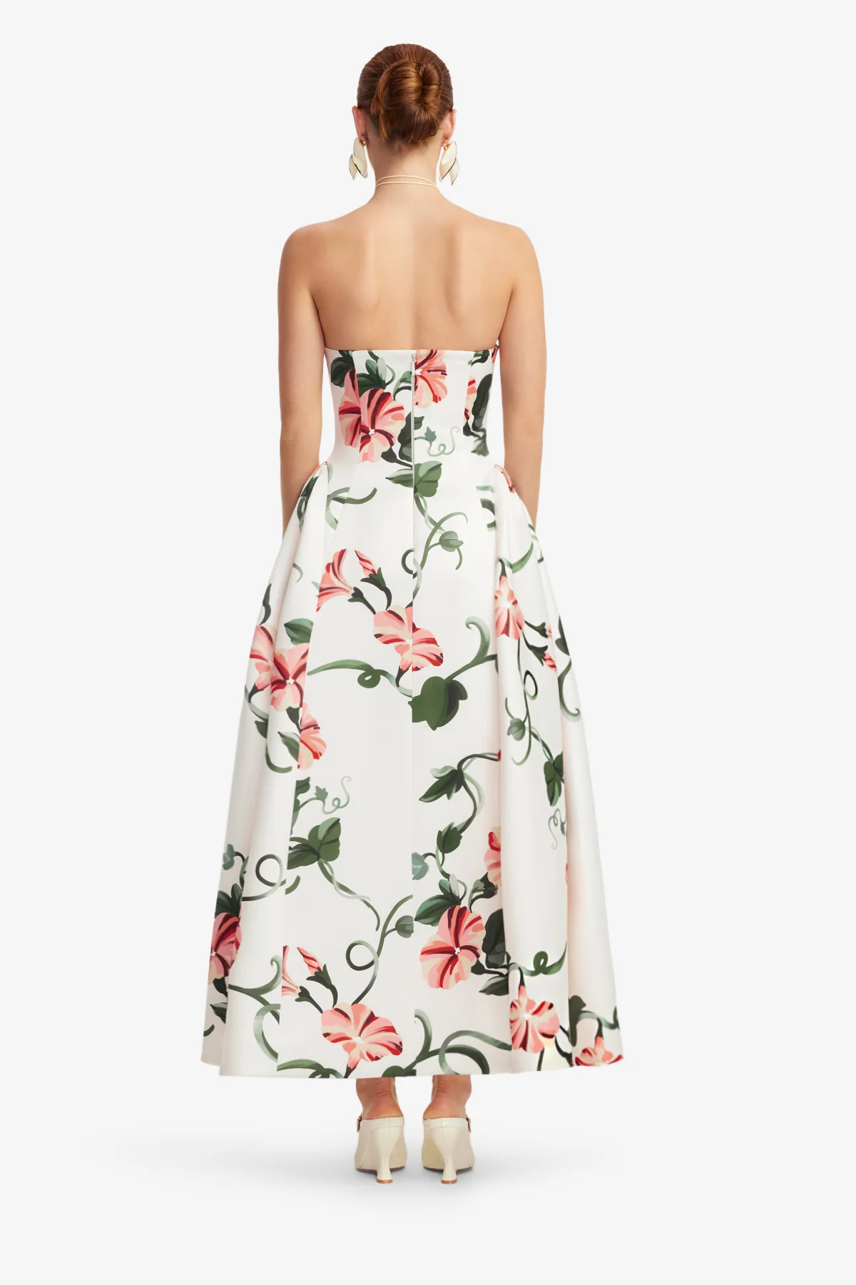 Violet Bustier Maxi Dress - Vine Print in Snow - Image 5