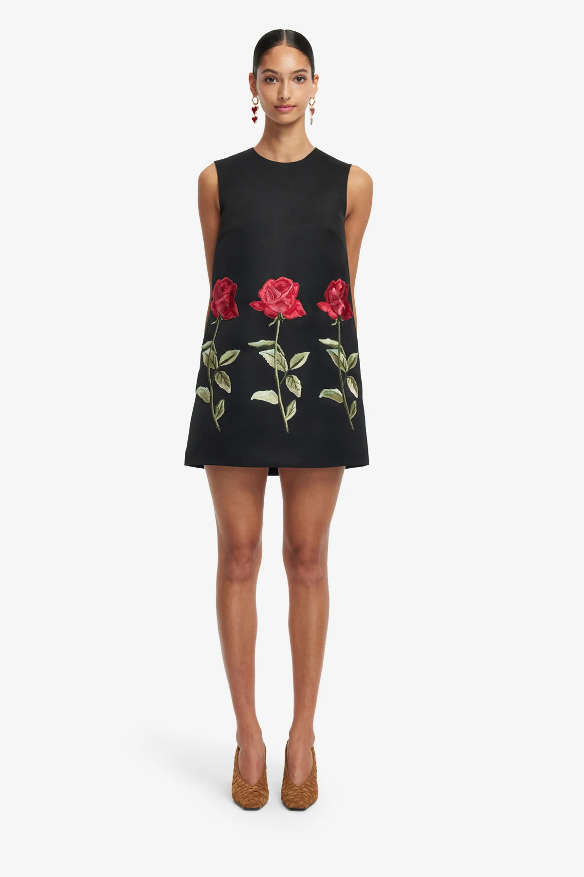 Yvonne Embroidered Mini Dress - Ebony - Image 2