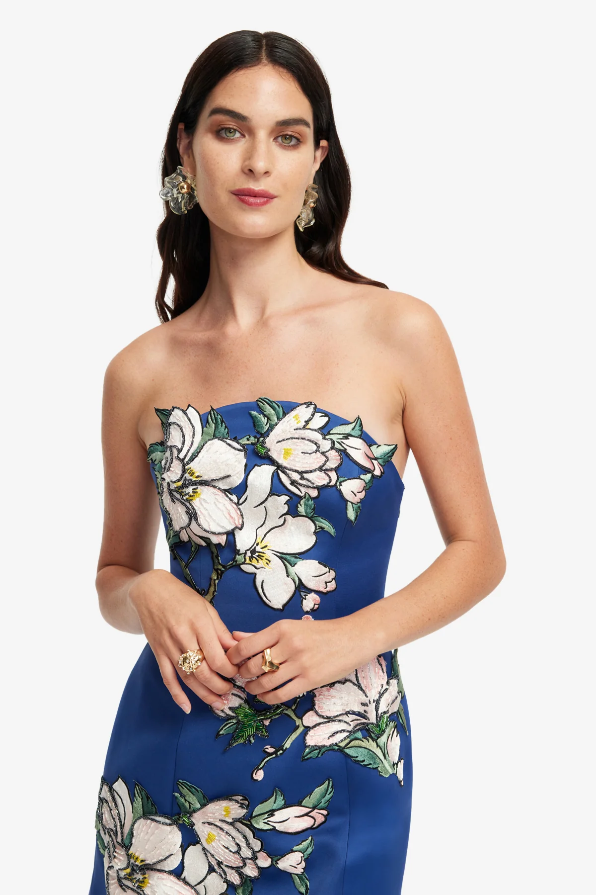 Zaria Appliqué Floral Bustier Mini Dress - Midnight Blue - Image 6
