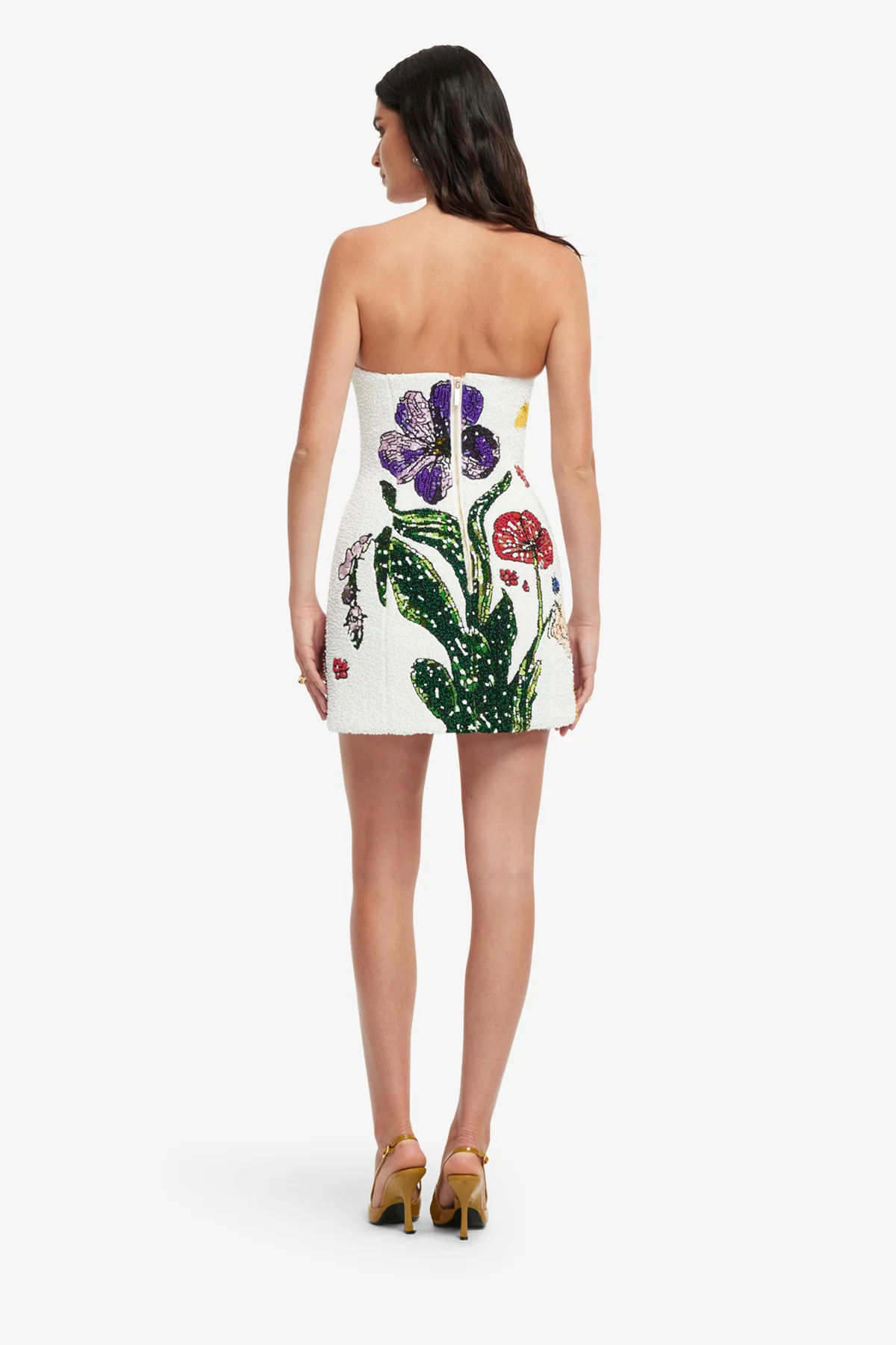 Zaria Beaded Bustier Mini Dress - Wildflowers - Image 4