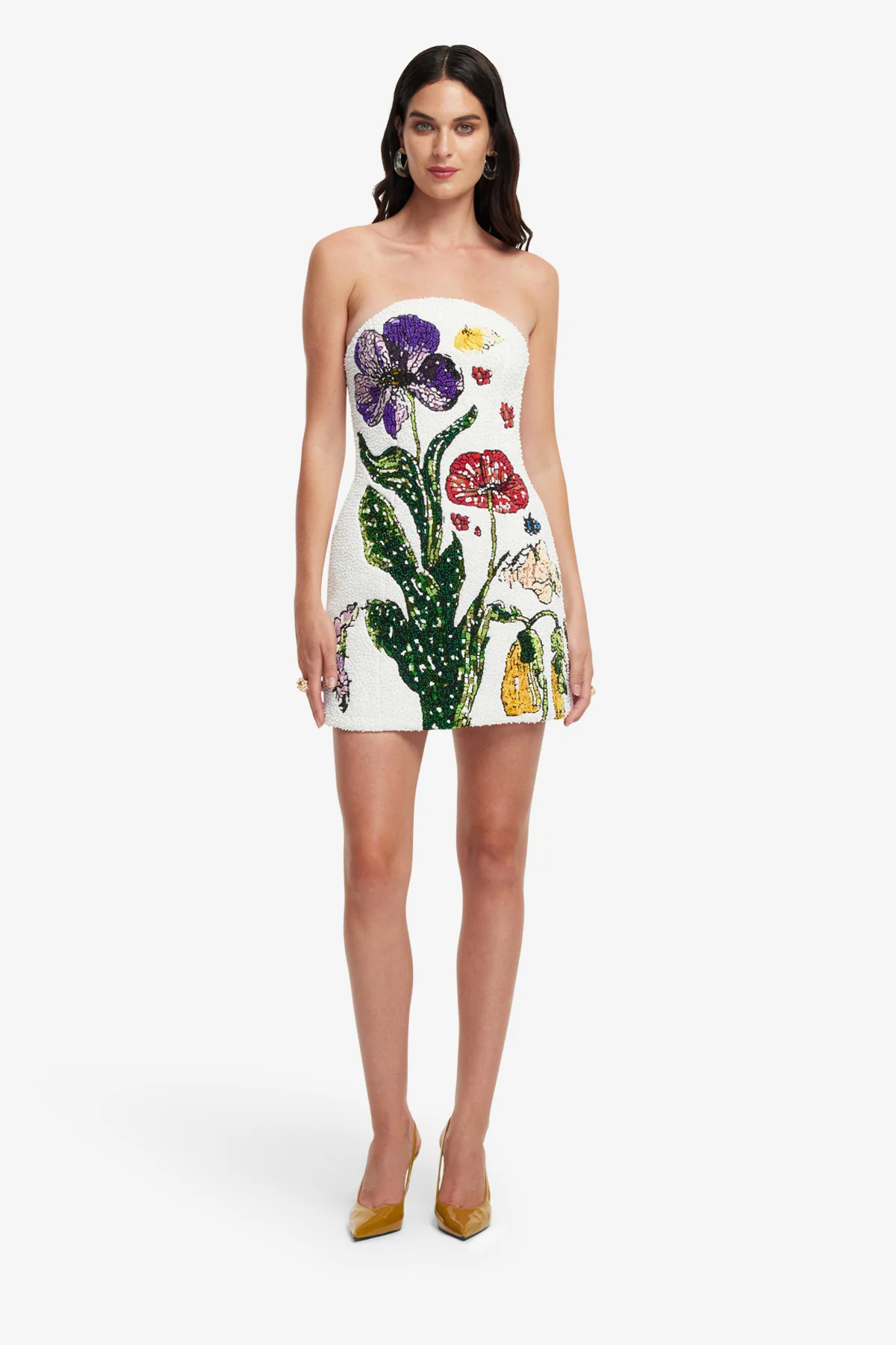 Zaria Beaded Bustier Mini Dress - Wildflowers - Image 5