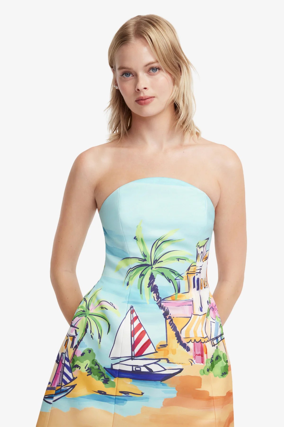 Zaria Bustier Mini Dress - Voyage Print - Image 6